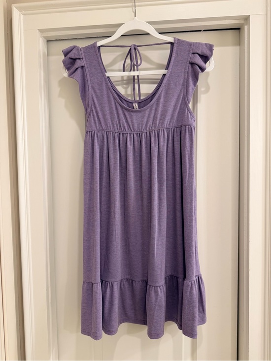 Emerald Dresses & Skirts - Emerald Lilac Scoop-Neck Flutter Sleeve Knit Dress
